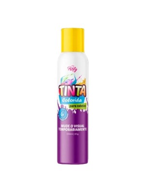 Tinta Spray Para Cabelo 150ml Amarelo Neon Temporária Fácil Aplicação Para Festas Carnaval Cosplay e Eventos