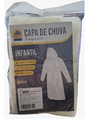 CAPA DE CHUVA INFANTIL PLASTICA UN. LET