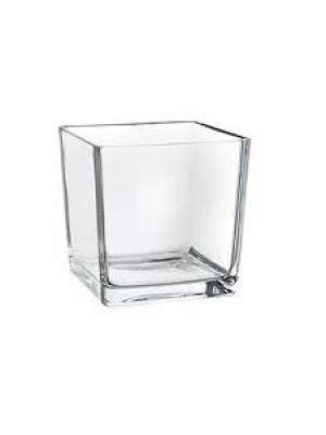 VASO QUADRADO DE VIDRO 6X6CM UN. MADO CONS