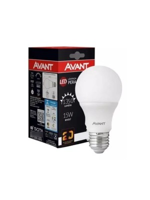 LAMPADA LED PERA 15W 6500K BIVOLT LUZ BRANCA UN. AVANT