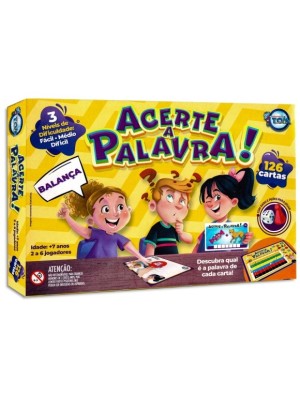 Jogo De Tabuleiro Acerte a Palavra com 126 Cartas