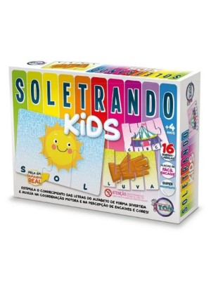 Jogo Soletrando Kids 16 Quebra Cabeça com 70 Peças Jogo Educativo