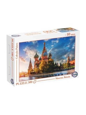 Jogo Quebra Cabeca Puzzle Moscou Russia com 500 Peças Colecao Paises