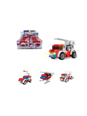 VEICULO BOMBEIRO DE MONTAR PLAY BOX MONTA E DESMONTA UN. WELLMIX