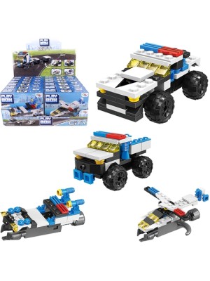 VEÍCULO POLÍCIA DE MONTAR PLAY BOX SORTIDO UN. WELLMIX