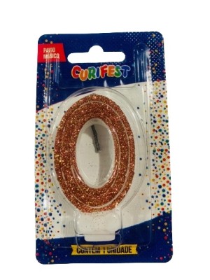 VELA SUPER NUMERO SIMPLES ROSE N 0 - (4223) UN. CURIFEST