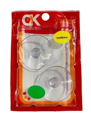 VENTOSA TRANSPARENTE 2,5CM C/2PCS UN.