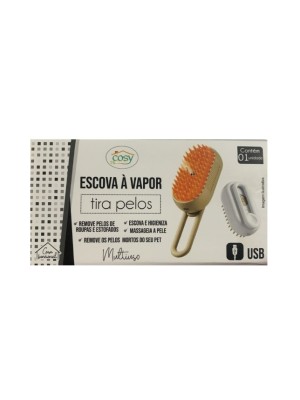 ESCOVA A VAPOR TIRA PELOS MULTIUSO RECARREGAVEL COM CABO USB UN. FU XING