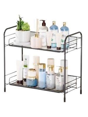 ORGANIZADOR COSMETICO 2 PRATELEIRAS ARAMADO 36X17.5X32.5CM UN. TOP RIO