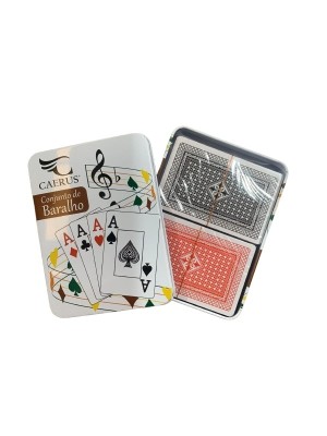 JOGO DE CARTAS BARALHO DE PLASTICO EM ESTOJO DUPLO UN. AKASH IMPORTS