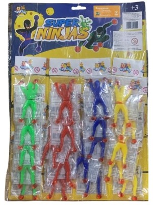 BONECO SUPER NINJAS CARTELA C/20PCS DE PLASTICO 4X9CM UN. MOHNISH IMPORTS