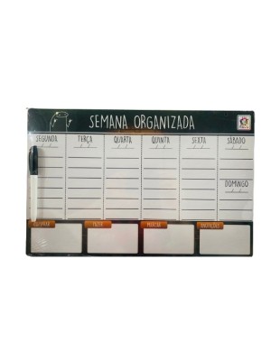 QUADRO SEMANA ORGANIZADA 42,5X27,5X0,3CM C/ CANETA UN. CONECTA BRASIL