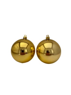 BOLA NATAL DOURADA 8CM C/ 2PCS UN. MULTIART