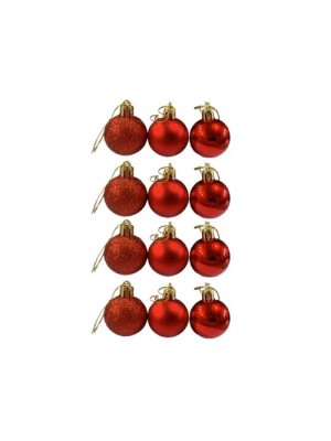 BOLA NATAL 4CM PCT COM 12 UNID CORES SORTIDAS - TOP IMPORTADORA