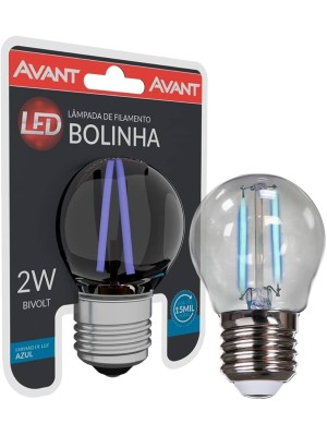 LÂMPADA LED DE FILAMENTO BOLINHA AZUL 2W BIVOLT 168015278 UN. AVANT