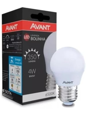 LÂMPADA LED BOLINHA 6500K 4W E27 350 LUMENS 285190368 UN. AVANT
