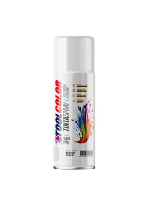 Tinta Spray Toolcolor UG Branco Fosco 400ml Alta Cobertura, Secagem Rápida e Acabamento Profissional