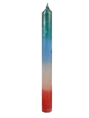 VELA N 1 VERDE-AZUL-BRANCA-VERMELHA 8PCS 12G UN. VELAS MAX