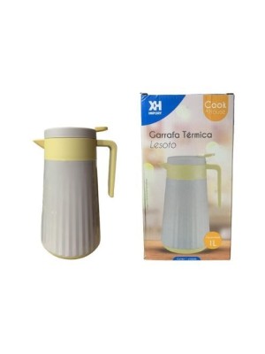 GARRAFA TERMICA LESOTO 1L CINZA-AMARELO UN. XH IMPORT