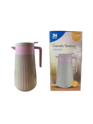 GARRAFA TERMICA LESOTO 1L CINZA-ROSA UN. XH IMPORT