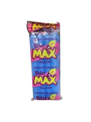 VELA N 1 AZUL 8PCS 12G UN. VELAS MAX