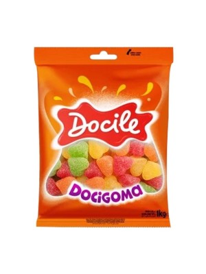 BALA DE GOMA DOCIGOMA CORACAO SORTIDO 1KG UN. DOCILE