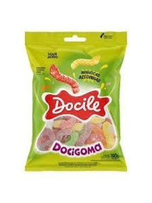 BALA DE GOMA DOCIGOMA MINHOCAS AZEDINHAS 60G UN. DOCILE