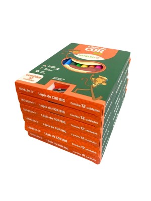 LAPIS DE COR PACOTE C/6PCS BIG C/12 CORES MAIS APONTADOR UN.