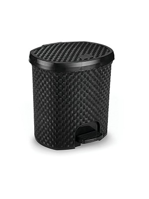 LIXEIRA 6L RATTAN C/ PEDAL PRETO 21X34X24CM UN.