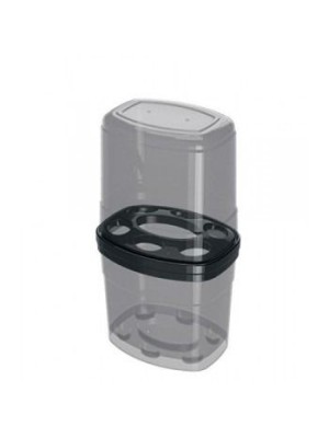 PORTA ESCOVA C/TAMPA FUME 11,5X8,9X20,2CM UN.