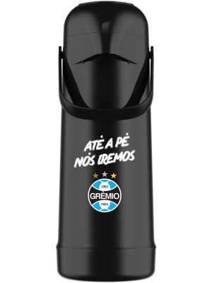 Garrafa Térmica Magic Pump 1L Grêmio Preta