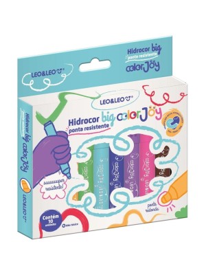 HIDROCOR BIG PONTA QUE NAO AFUNDA COLOR JOY CX C/10 CORES LEO&LEO