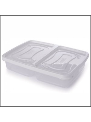  Pote Retangular com 2 Divisórias Linha Clic Branco