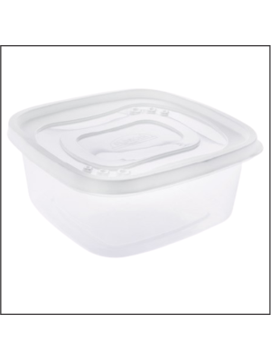 Pote Quadrado Plasútil 1,1L com Tampa Clic Branco