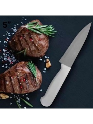 FACA DE METAL C/ CABO PLASTICO BRANCO 7 POLEGADAS