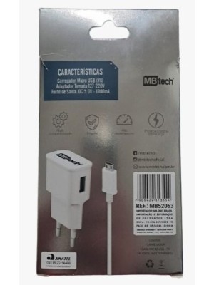 CARREGADOR V8 COMPLETO 1.0A C/CABO UN.