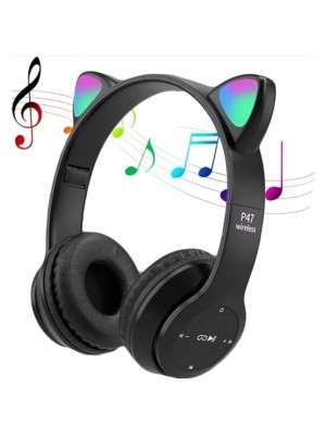 Orelha De Gato Iluminada Bluetooth 5.0 Fones De Ouvido Sem Fio Over-Ear STN-28 Mais Vendido Estilo Bonito Novo Modelo