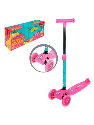 PATINETE INFANTIL 3 RODAS COM LED UNICORNIO DOBRAVEL UN.