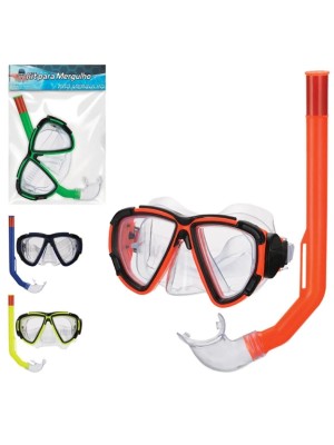 OCULOS DE MERGULHO COM SNORKEL 36X12+15.5X6.5CM UN. 