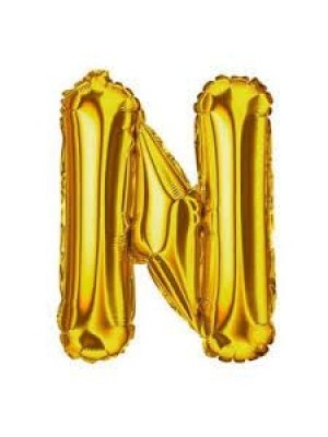 BALAO METALIZADO LETRA N 100CM RIO TIJUCAS
