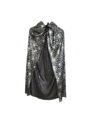 Capa Vampiro Teia de Aranha 120cm – Fantasia Halloween Assustadora para Adultos e Adolescentes em Festas e Eventos Temáticos