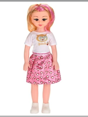 Boneca Cabelo Colorido Com Mecha Colorida