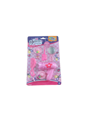 Brinquedo Kit Salão De Beleza Infantil Secador Pente Espelho Beauty Hair Para Menina
