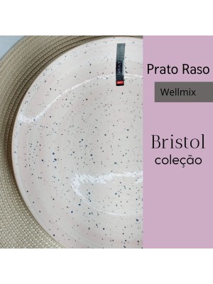 Prato Raso Cerâmica Bristol Granilite Cor Rosa-claro 27cm