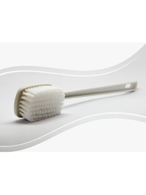 Escova De Banho Para Lavar As Costas Cabo Longo Cerdas Macia Cor Branco