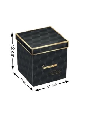 Caixa Cubo P Preto Estampado 