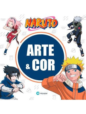 Livro Arte e Cor Naruto com Muitos Desenhos Educativo 36 Paginas