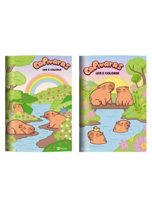 Livro De Pintura Infantil Ler E Colorir Capivaras - Sortido