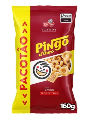 Salgadinho De Trigo Sabor Bacon Pingo D'ouro Pacote com 160G 