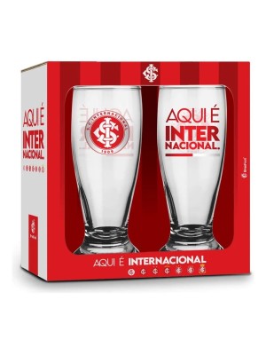 Kit 2 Copo Cerveja Chopp Munich Presente Futebol Times 200ml Internacional